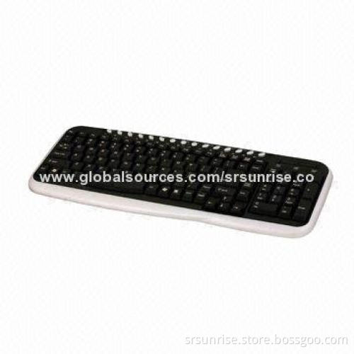 Wired Multimedia Keyboard with USB, Sony's PS/2 Port, Water-resistant Design